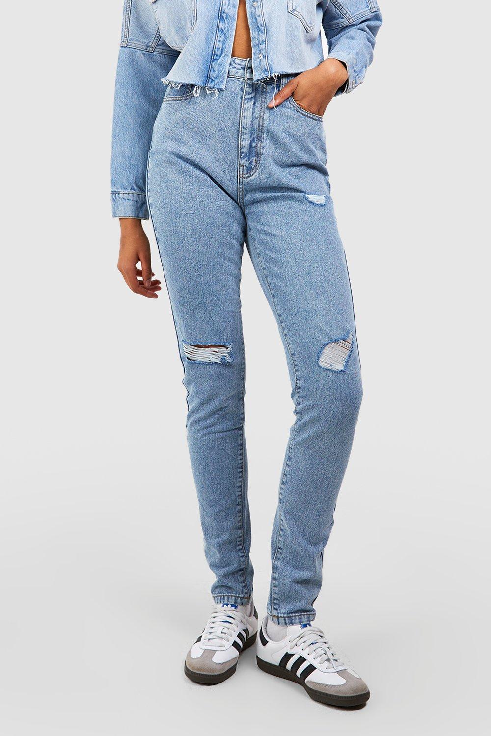 Tall high waisted ripped 2024 jeans